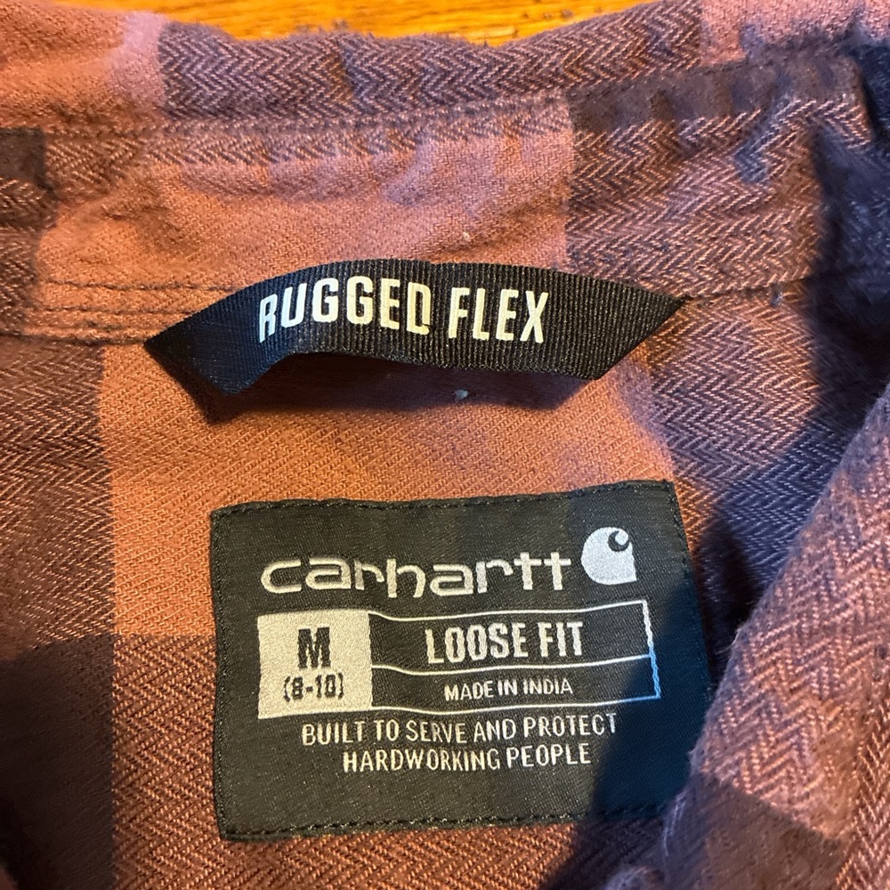 Carhartt Rugged Flex Plaid Shirt - Purple and Brown - Picture 2 of 4